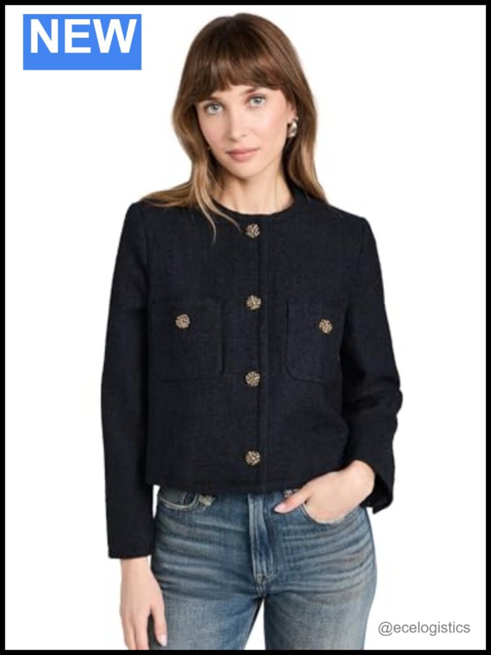 1950s Inspired Women's Casual Jacket with Patch Pockets